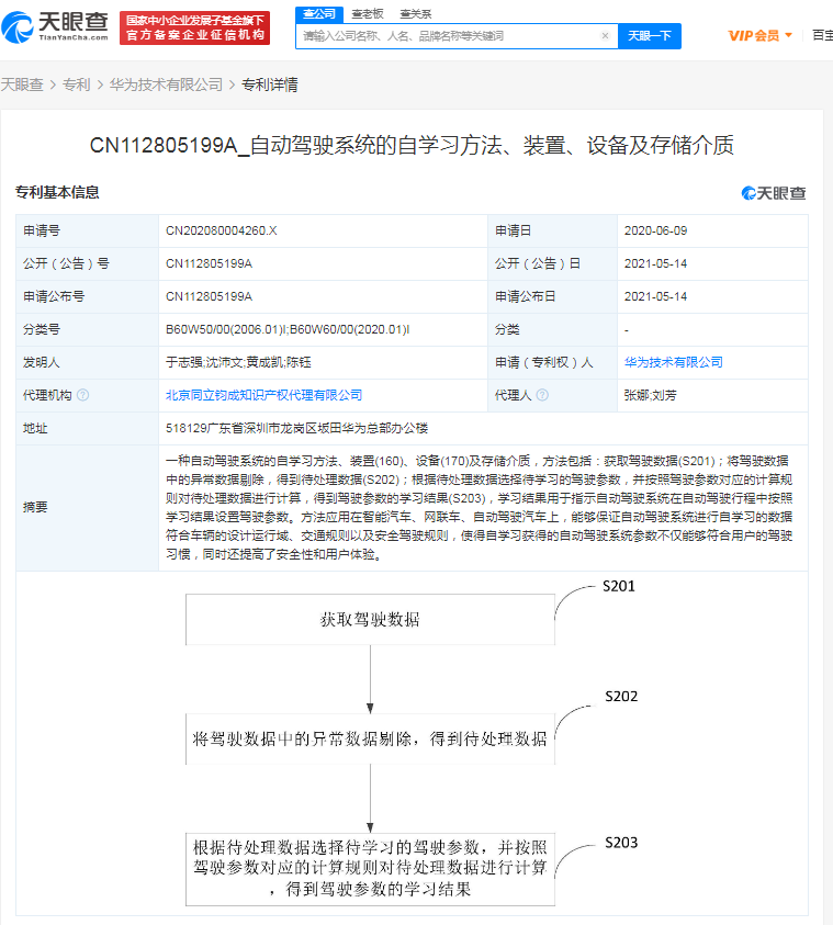 华为公开“自动驾驶系统的自学<span class=