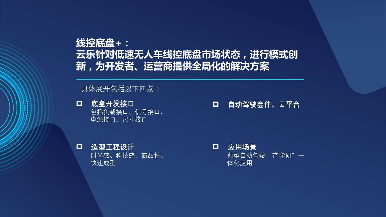 云乐智能车“线控底盘+” 破局低速智能移动应用场景