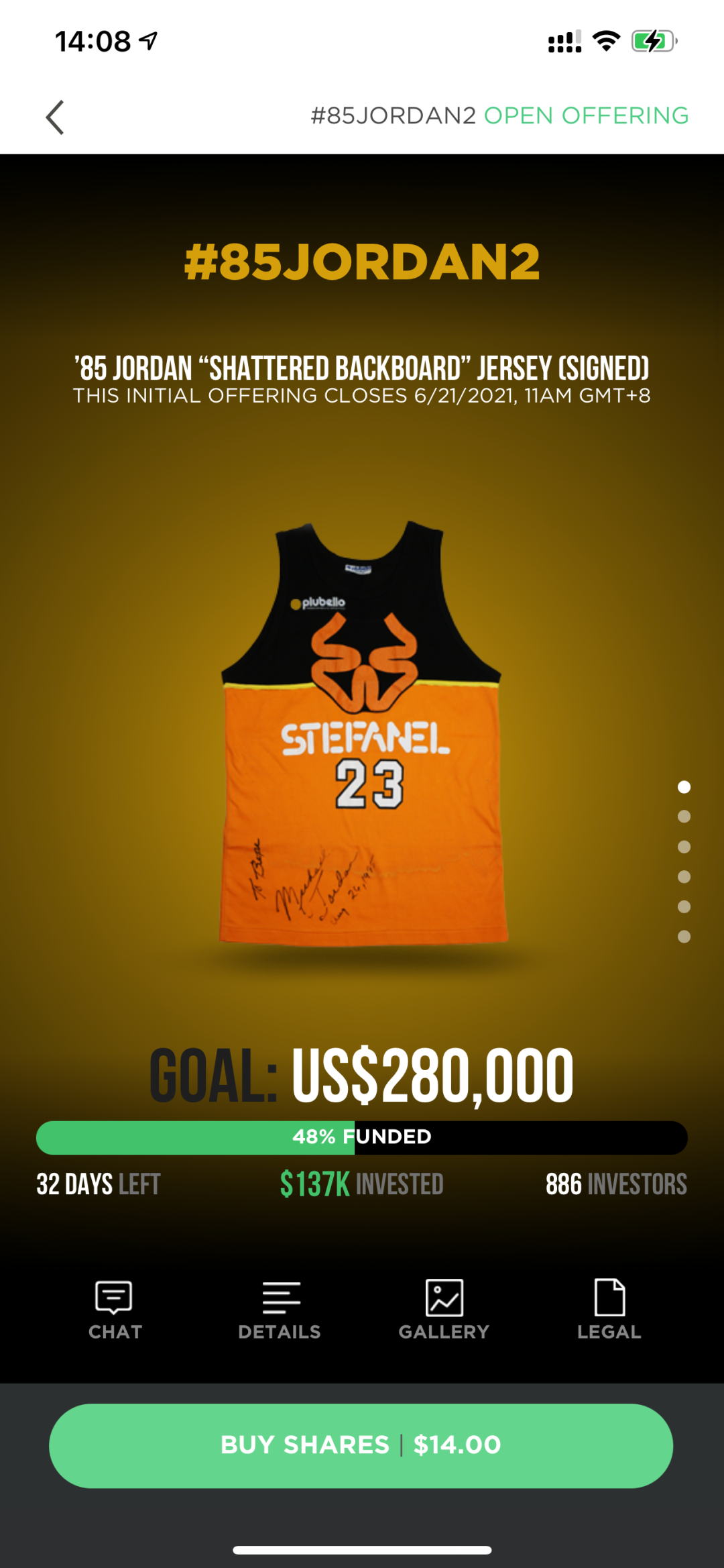886人认购28万刀乔丹亲穿球衣，这家公司将体育收藏品当股票卖