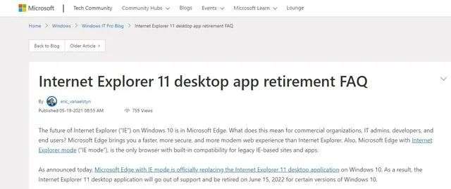IE浏览器将正式关闭，一个时代结束了