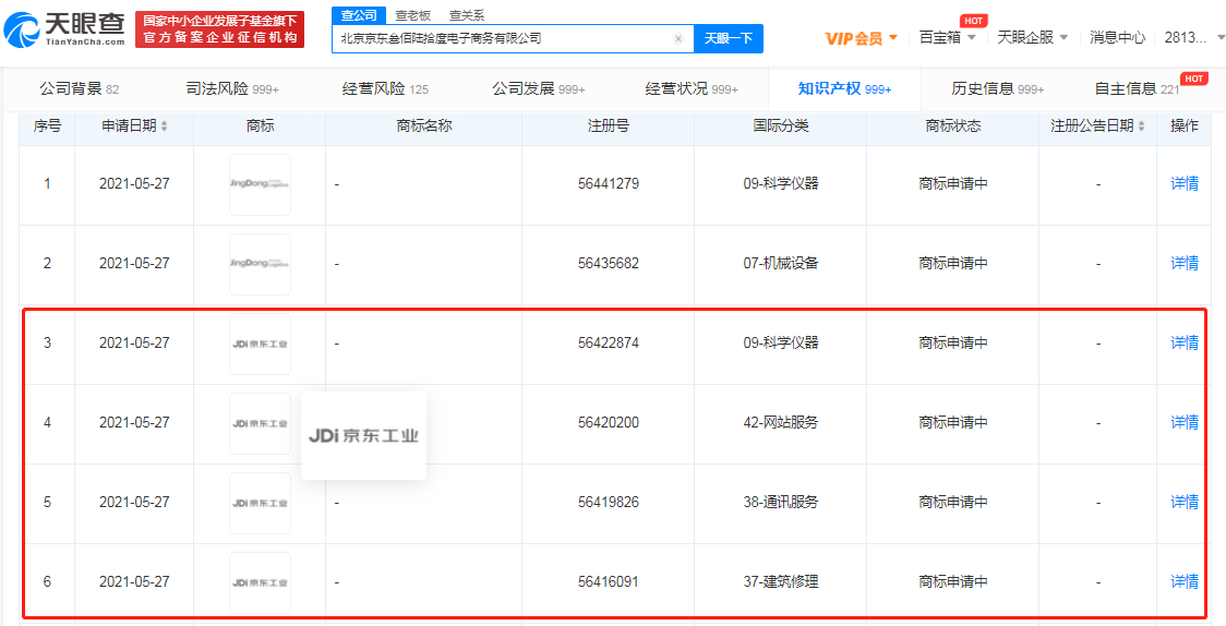 京东申请注册京东工业商标