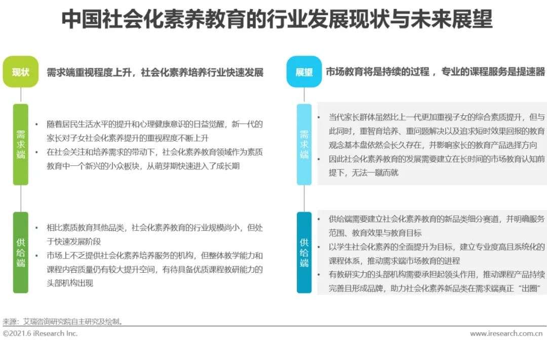 2021年中国素质教育行业趋势洞察报告