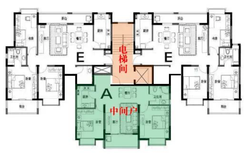 中间户也有两个最大的缺点优点是户型方正,89㎡的小