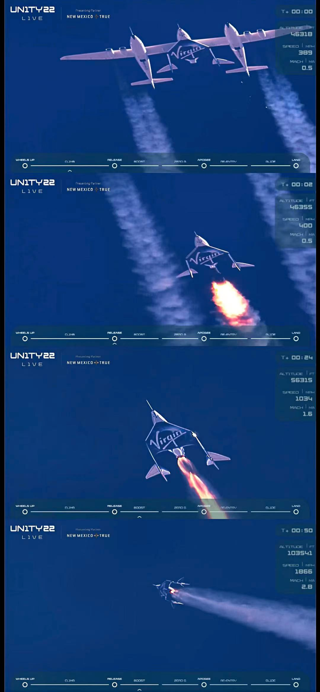 "太空船二号"载着六名乘客飞向太空,布兰森成为私人航天第一人