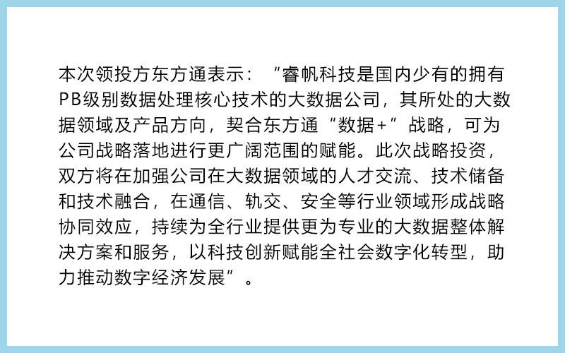 36氪首发 | 「睿帆科技」完成5000万A轮融资，拥有PB级数据处理技术