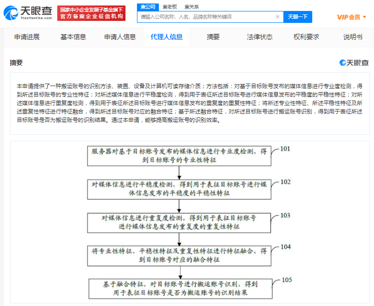腾讯搬运账号识别专利获授权