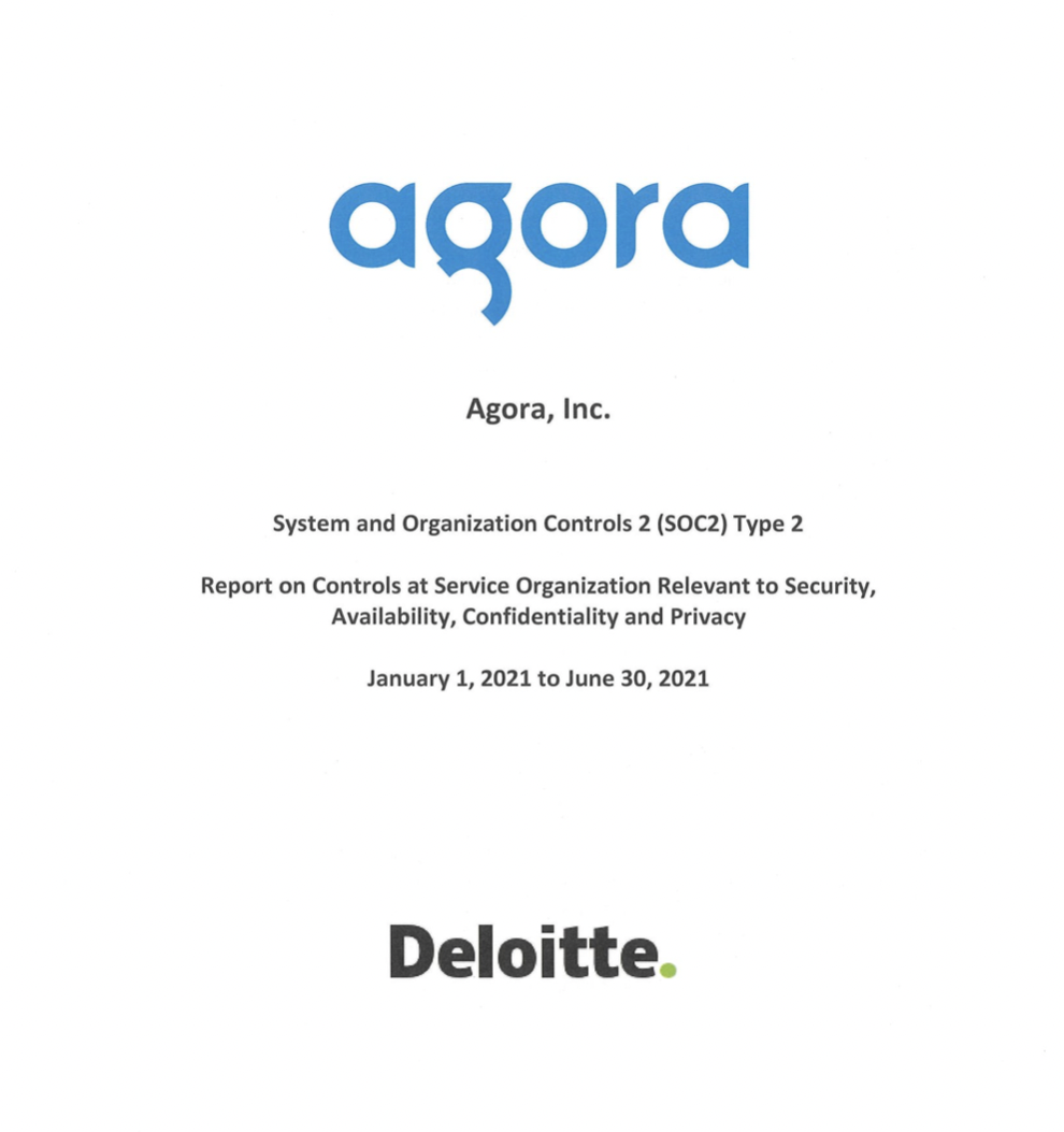 声网Agora获得SOC2 Type2服务鉴证报告
