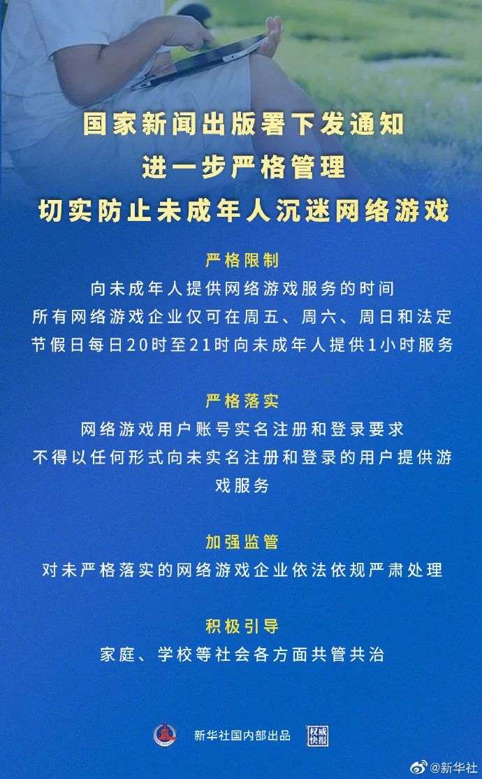 史上最严，国家出手整顿网络游戏：未成年人一周只能玩3小时，网易股价暴跌，腾讯紧急回应