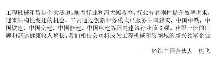 36氪独家 |「工云」宣布完成数千万元Pre-A轮融资，以互联网为载体提供工程机械设备租赁服务