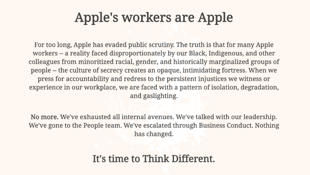 苹果员工举起#Appletoo大旗，硅谷公司职场反骚扰抗争持续升温