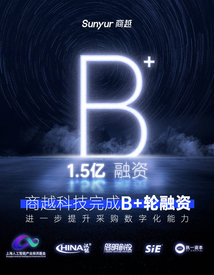 36氪首发 | 企业采购SaaS厂商「商越科技」宣布完成1.5亿元B+轮融资，进一步提升采购数字化产品能力