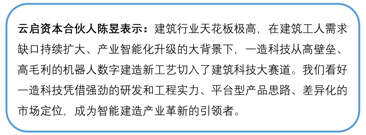 “建筑智能与数字建造技术服务商一造科技获千万美元级天使轮融资