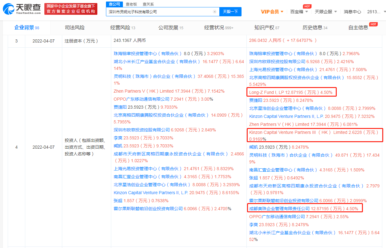 美团龙珠投资深圳芯片研发商“灵明光子”