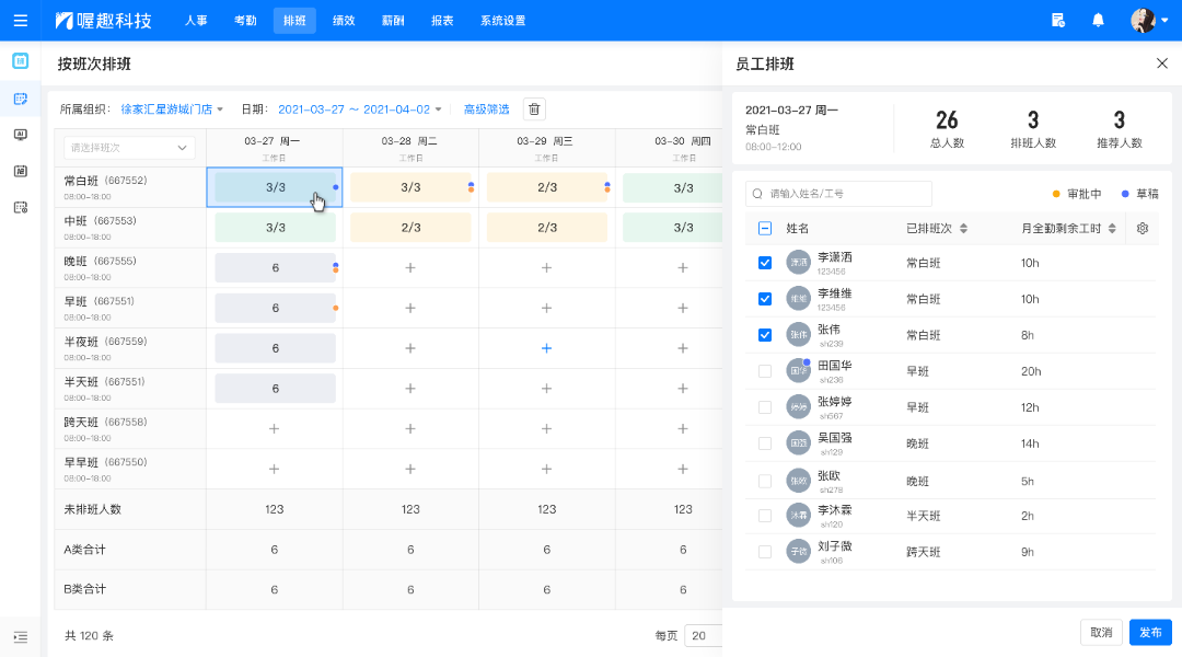 喔趣科技多工种一键排班 让排班过程化繁为简