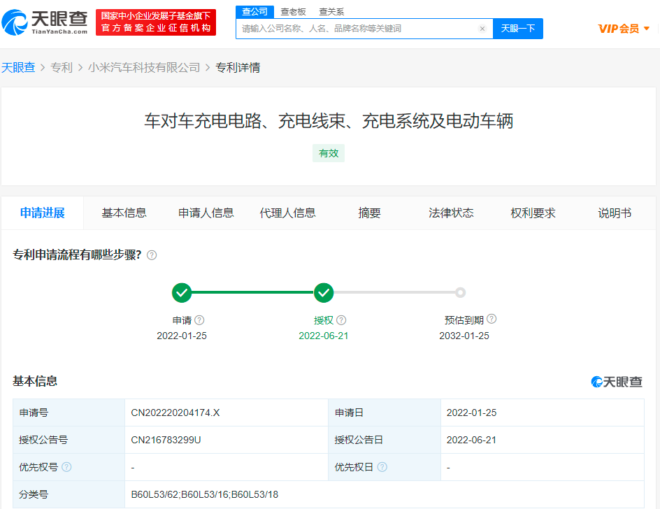 小米汽车新专利可实现车对车充电