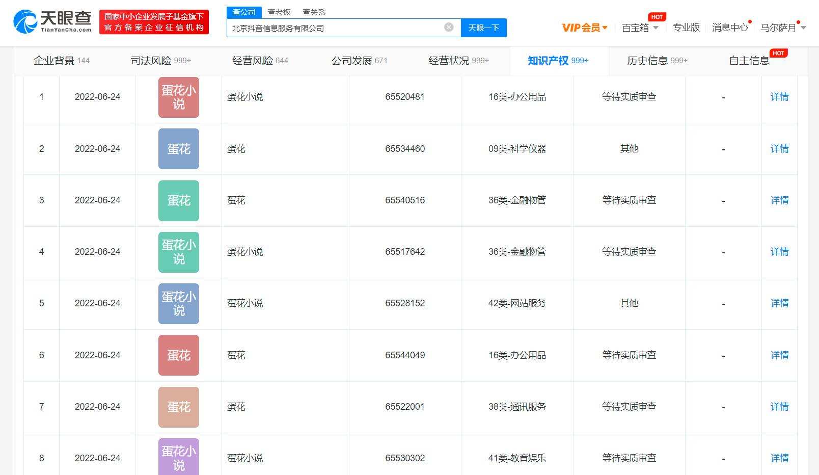 抖音申请“蛋花小说”商标