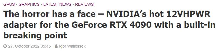 The horror has a face - NVIDIA's hot 12VHPWR adapter for the GeForce RTX  4090 with a built-in breaking point