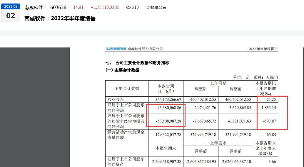 刚亏损近5000万元，南威软件随即为两家子公司提供合计3000万元连带责任保证：其中一家子公司前三季度亏损两百余万元