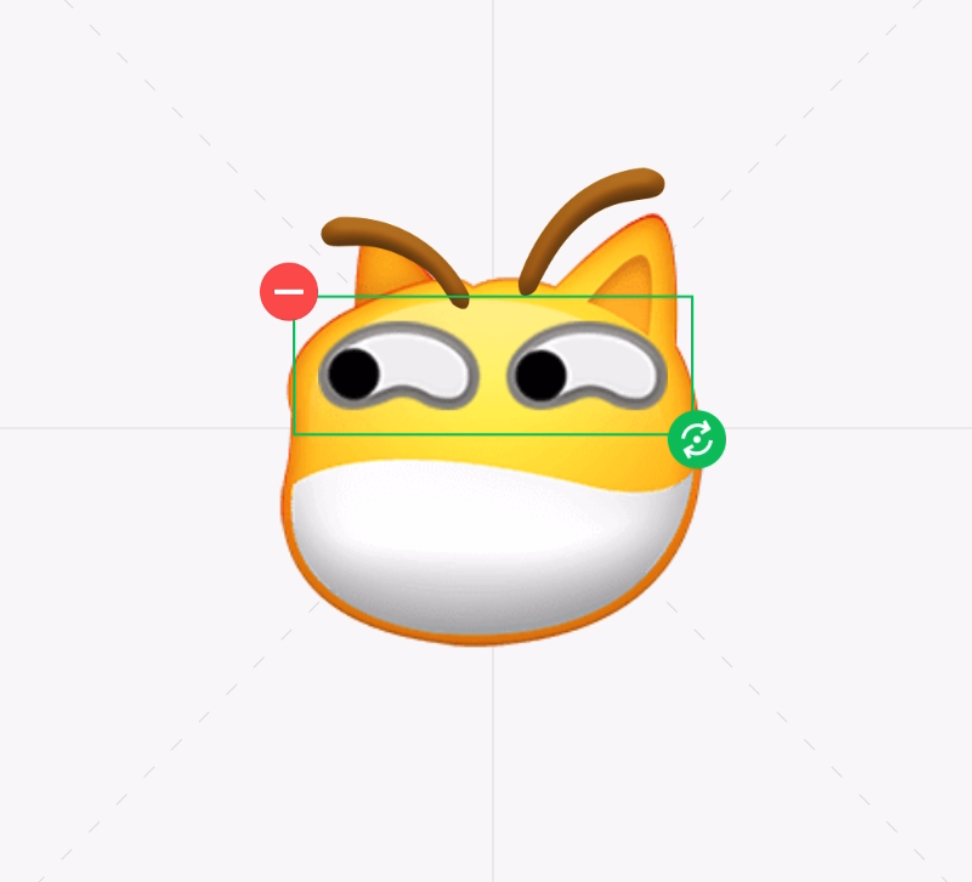 比如你想做一个悄咪咪的斜眼笑,可以 先挑一个狗头脸,然后加上眼睛.