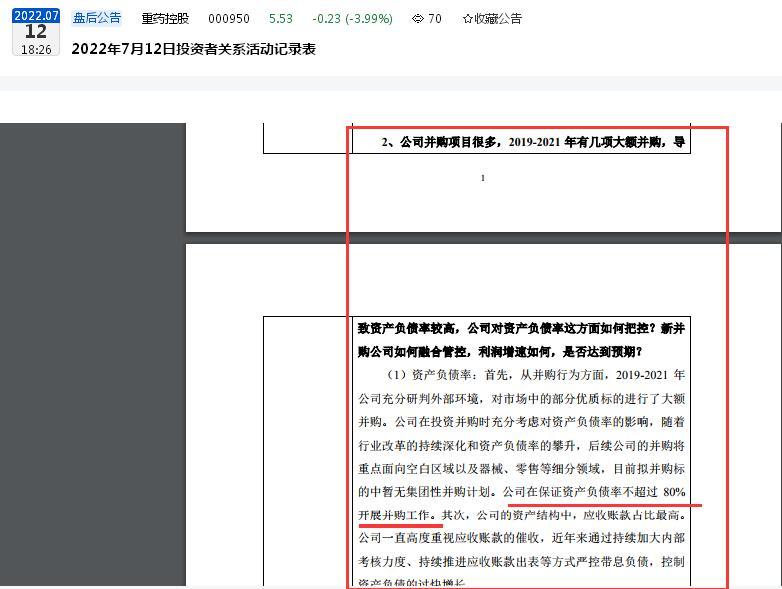 有标的公司过渡期亏损3000多万元！重药控股频繁大额并购酿“苦果”？最近四个年度负债率不断攀升逼近“红线”、多个盈利能力指标大幅下滑