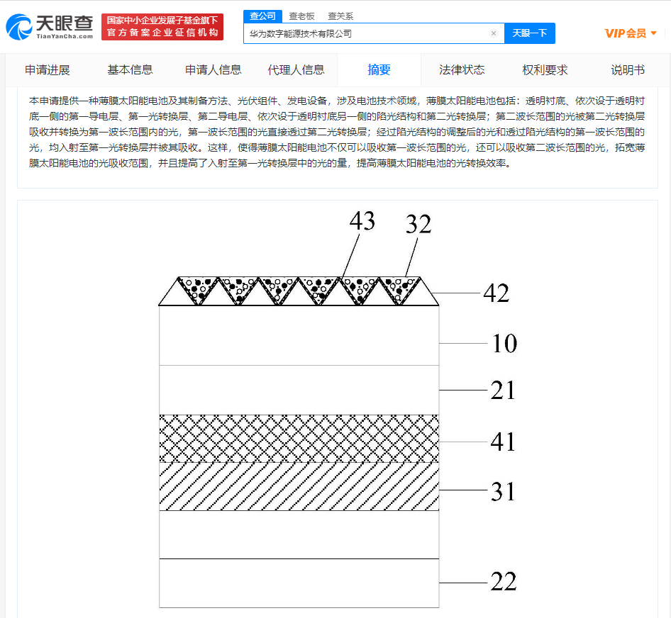 华为专利可提高薄膜太阳能电池效率