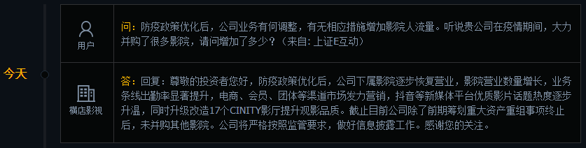 横店影视：下属影院逐步恢复营业，渠道市场发力营销
