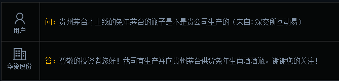 华瓷股份：公司有生产并向贵州茅台供货兔年生肖酒酒瓶