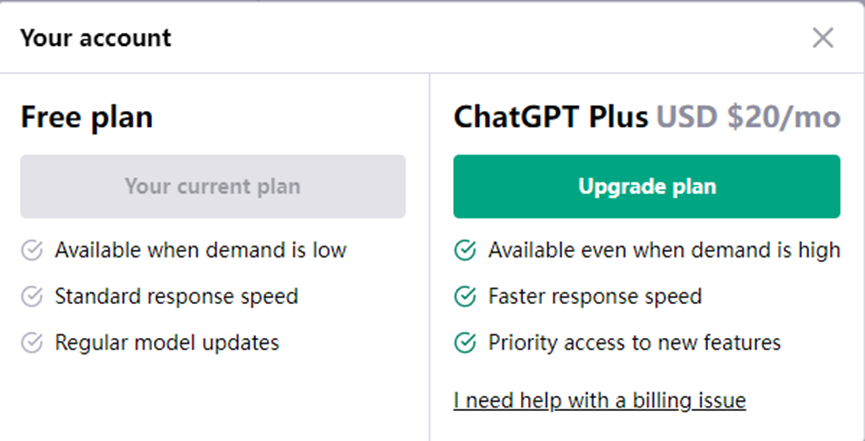 时隔一天，ChatGPT恢复Plus订阅服务，但仍有概率无法跳转支付页面