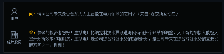 经纬股份：虚拟电厂是公司未来在综合能源服务的重要发展方向之一