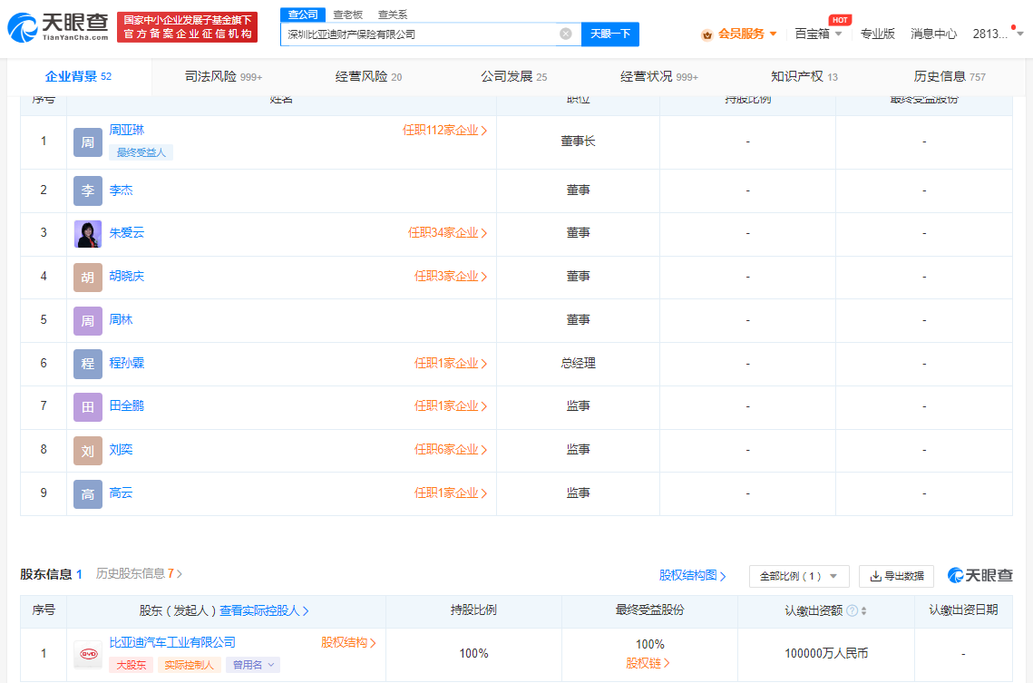 易安财险正式更名深圳比亚迪财险