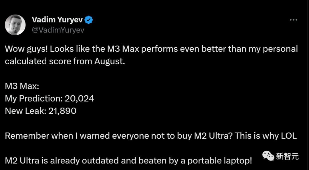 苹果M3全系列跑分曝光，16核Max反超24核M2 Ultra，战平英特尔AMD旗舰CPU(图15)