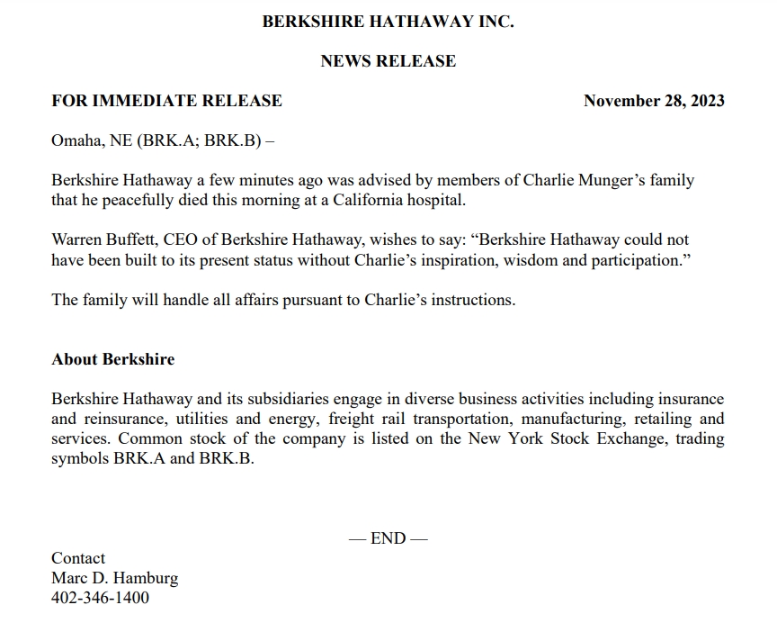 BRK notice