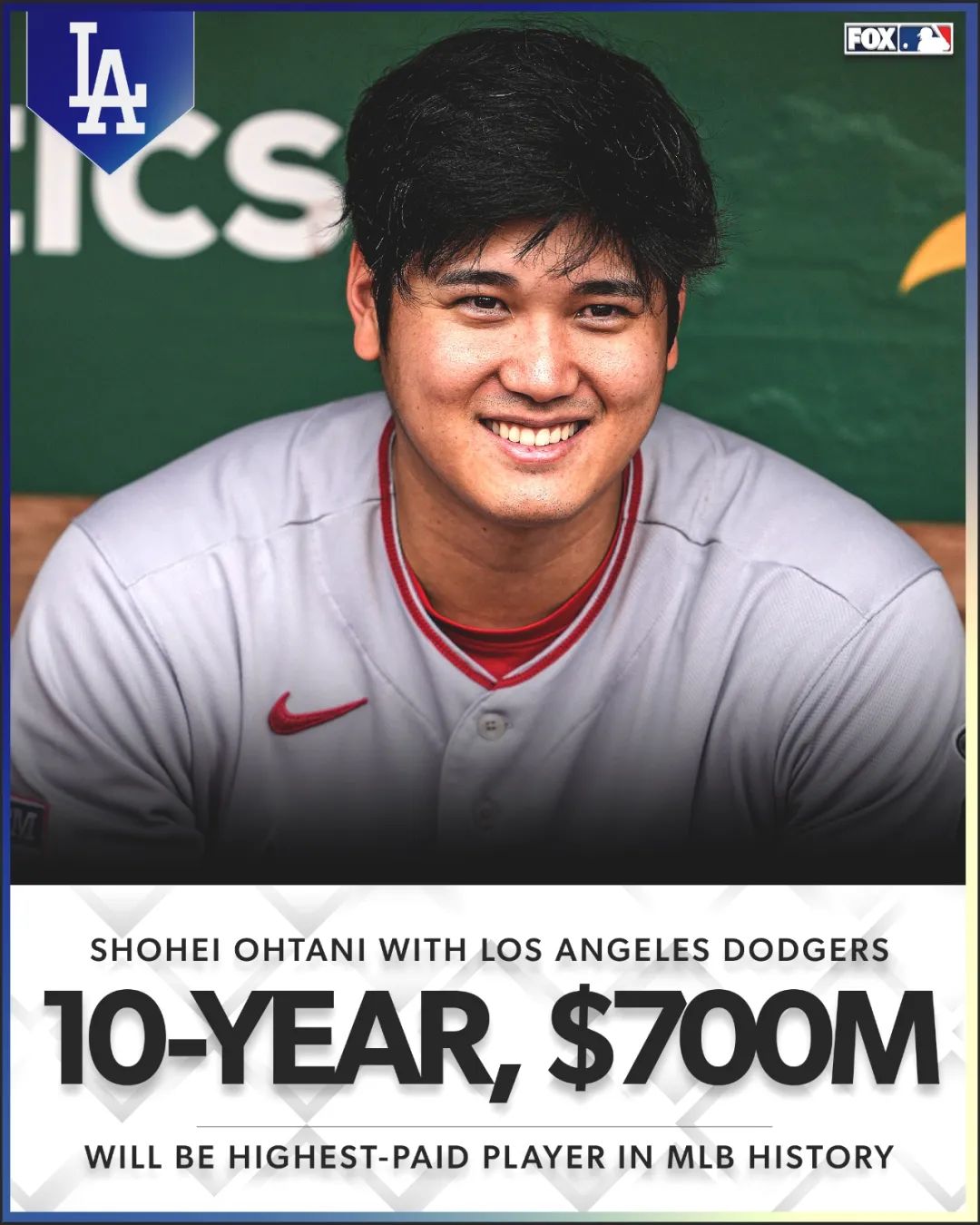 北京时间12月10日凌晨,两届mlb美联最有价值球员大谷翔平(shohei