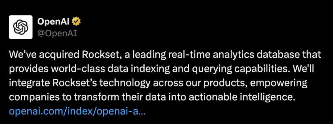 OpenAI 突然收购实时分析数据公司，传统数据库厂商：快来，OpenAI 又带我们玩了