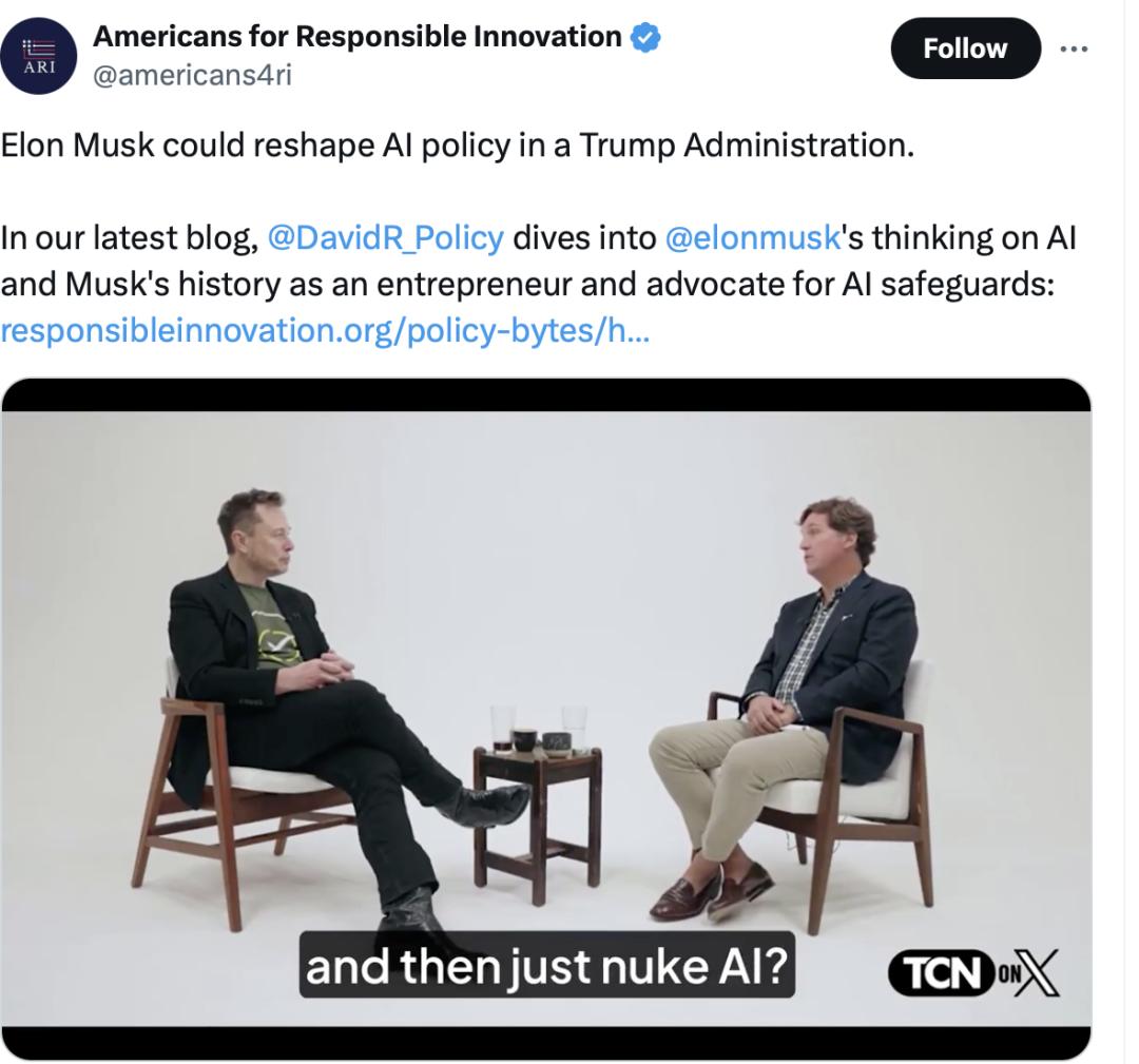 川普赢了，马斯克能当上 AI 部部长吗？