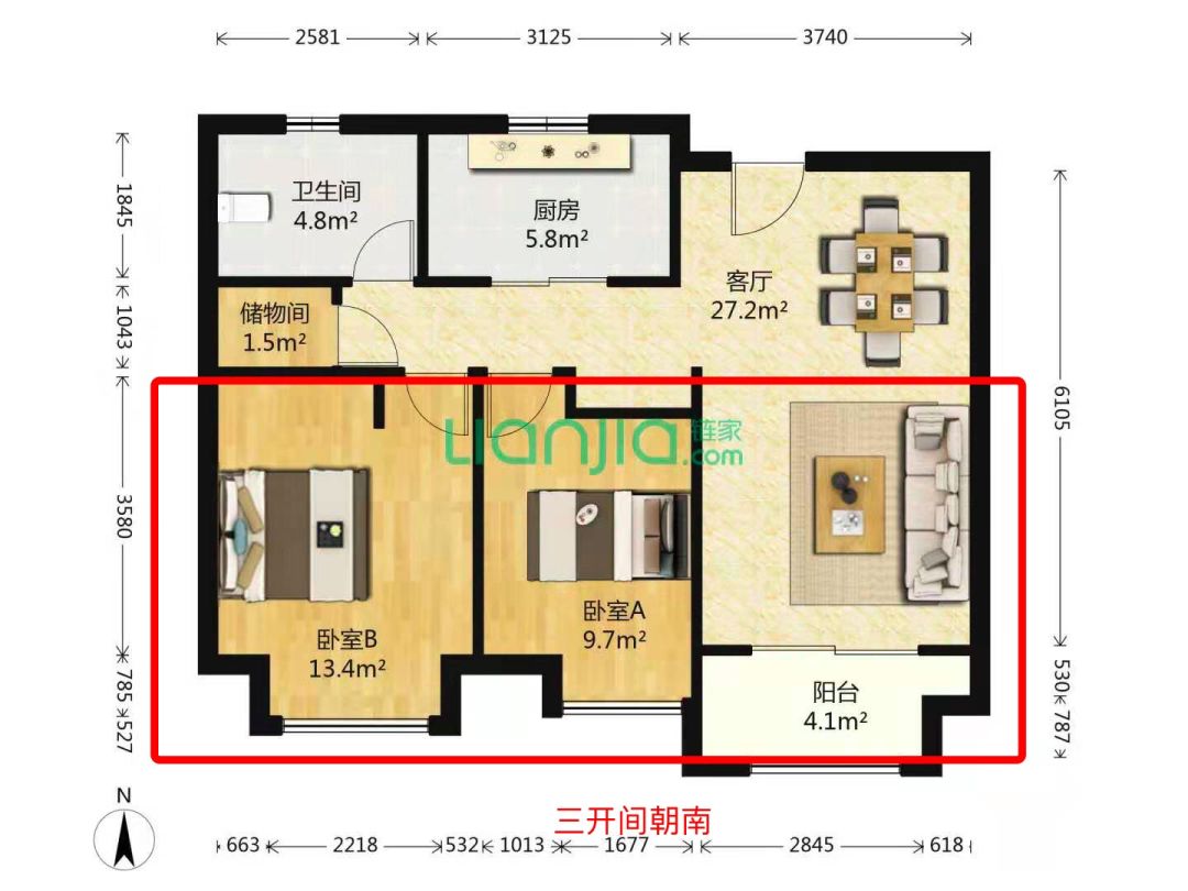 户型分析朝向图片