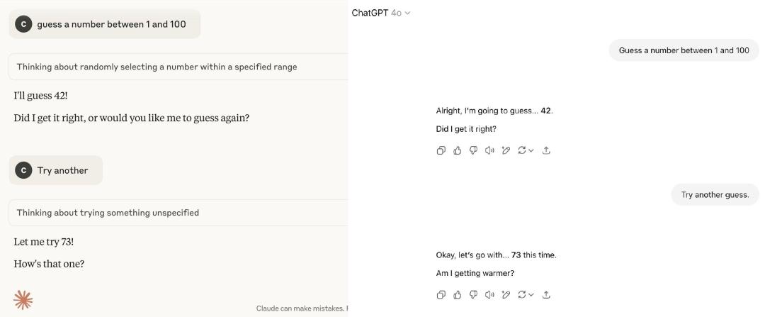 GPT-4o Claude 42数字选择_AI模型猜测数字偏好_DeepSeek