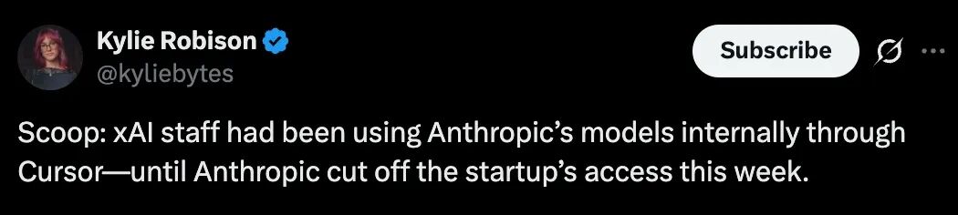 笑死，xAI员工竟用Claude写代码？这回Anthropic反手拔了马斯克的网线
