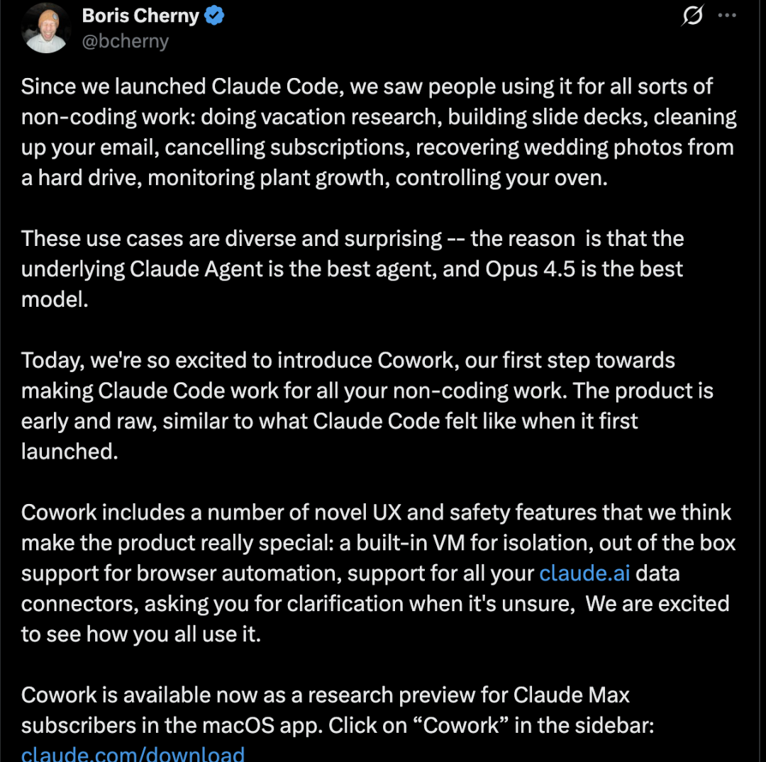 Anthropic深夜放出王炸，白领饭碗要被AI砸了？网友：不支持Linux，差评