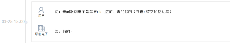 联创电子：公司不是苹果CIS供应商