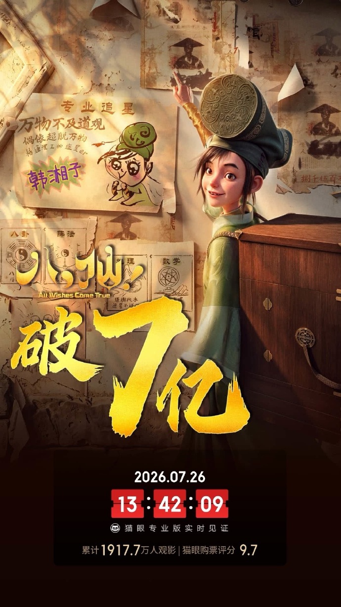 电影《八仙！》实时票房破7亿
